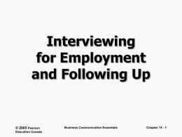 Interviewing for Employment and Following Up