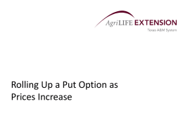 Rolling Up a Put Option as Prices Increase