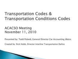 Transportation Codes