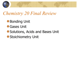 Chemistry 20 Final Review