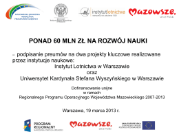 prezentacja - Urząd Marszałkowski Województwa Mazowieckiego