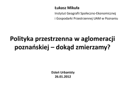 Polityka przestrzenna w aglomeracji poznańskiej ()