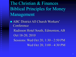 The Christian & Finances Biblical Principles for Money Management
