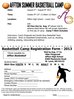 Basketball Camp Registration Form - 2013