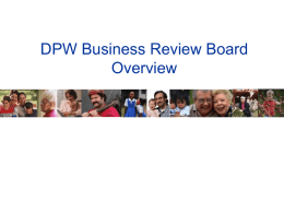 DPW Business Review Board PowerPoint Presentation