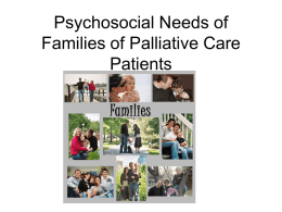 Caring for the Families of Palliative Care Patients