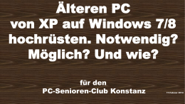 Von Windows XP zu Windows 7 aufrüsten