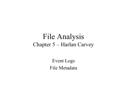 File Analysis Chapter 5 – Harlan Carvey