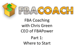 FBA Coaching with Chris Green CEO of FBAPower