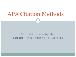 APA Citation Methods