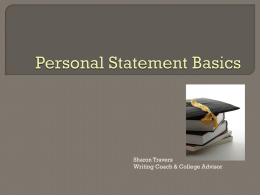 Personal Statement - Castro Valley High School