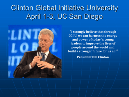 Clinton Global Initiative University April 1