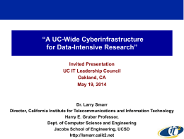 PPT - Larry Smarr - California Institute for Telecommunications and