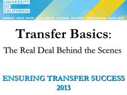 UC Transfer Admission Guarantee (TAG)