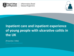 Paediatric inpatient care and inpatient experience presentation