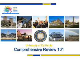Comprehensive Review 101: How the UC Campuses Read
