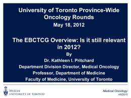 Medical Oncology - University of Toronto