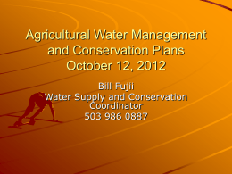 2012 Ag WMCP - Water Resources Department