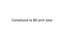 Conexiune la BD prin Java