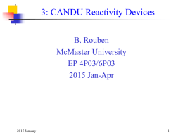 CANDU Reactivity Devices
