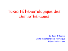 Toxicité hématologique des chimiothérapies