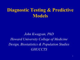 Diagnostic Testing & Predictive Models - Georgetown