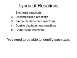 Chemisty-Reaction Types