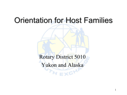 PowerPoint Presentation - Training - Rotary Youth Exchange District