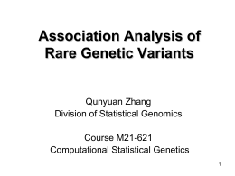 Rare Variants Association Analysis