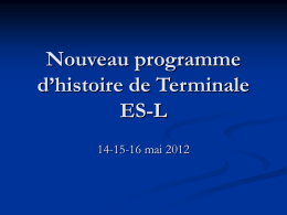 Programme d`histoire ES et L