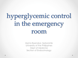Hyperglycemic Emergencies - Philippine College of Emergency