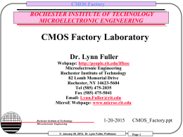 CMOS Factory - People - Rochester Institute of Technology