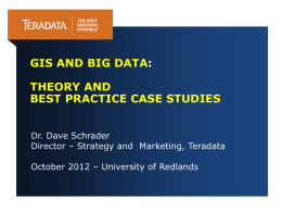 GIS and Big Data-Theory and Best Practice Case Studies