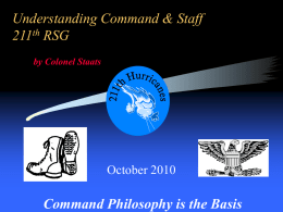 Shaping Operations with the 166th RSG