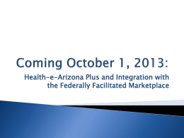 Arizona Health Marketplace Coalition Update