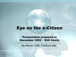 Eye on the E-Citizen