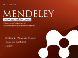 Name der Gruppe - Mendeley Desktop