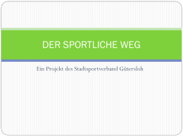 DER SPORTLICHE WEG* - Stadtsportverband Gütersloh