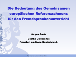 Vortrag von Prof. Dr. Jürgen Quetz