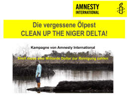 Powerpoint-Präsentation - Amnesty International – Kampagne zum