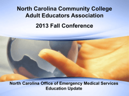 NC Office of Emergency Services – Update