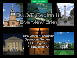 DCO/E Region III Overview Brief