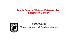 North Carolina Vietnam Veterans, Inc. Lessons of Vietnam