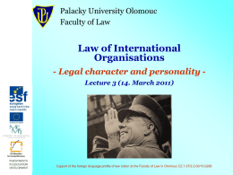 Legal character and personality