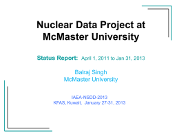 McMaster, Canada - IAEA Nuclear Data Services