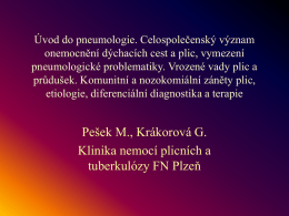 Úvod do pneumologie