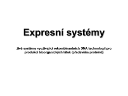 expresní systémy - oddělení molekulární biologie crh