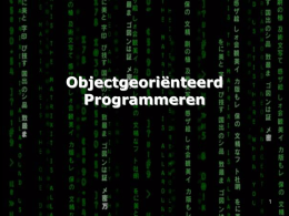 Presentatie OO Programmeren 1