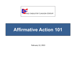 Affirmative Action 101 - Ohio Industry Liaison Group