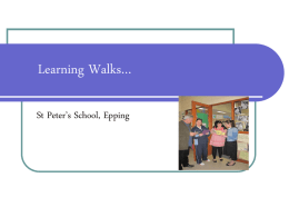 Learning Walks&hellip; - St Peter`s Learning and Teaching